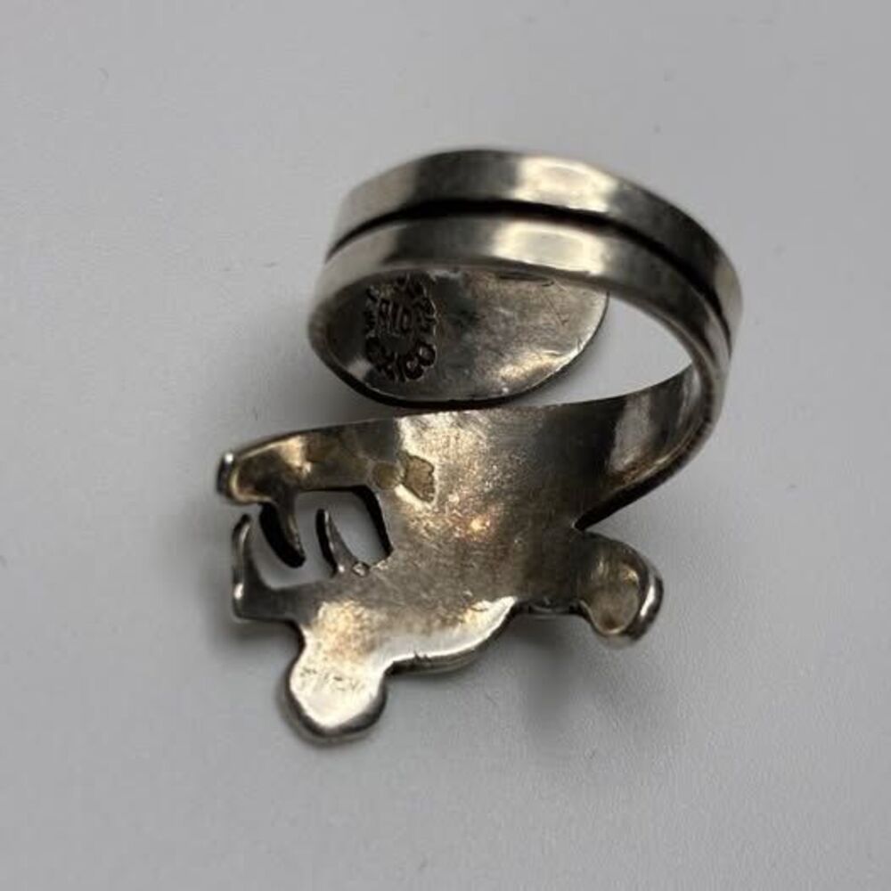 Taxco Mexico Sterling Silver Dragonhead Wrap Around Ring Signed Size 7 - Picture 3 of 4
